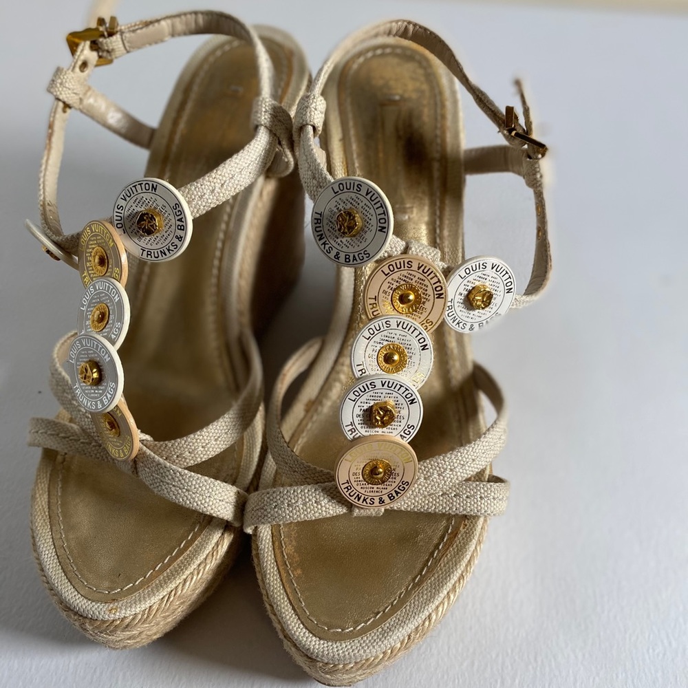LV Trunks and Bags Wedge espadrille